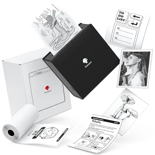 Phomemo M02 Tragbarer Fotodrucker - Bluetooth-Drucker für Android und iOS, ideal für Reisen und Notizen, Schwarz