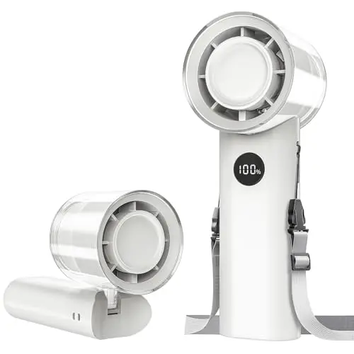 WOWDSGN Handventilator Tragbarer Ventilator mit 5 Geschwindigkeitsstufen