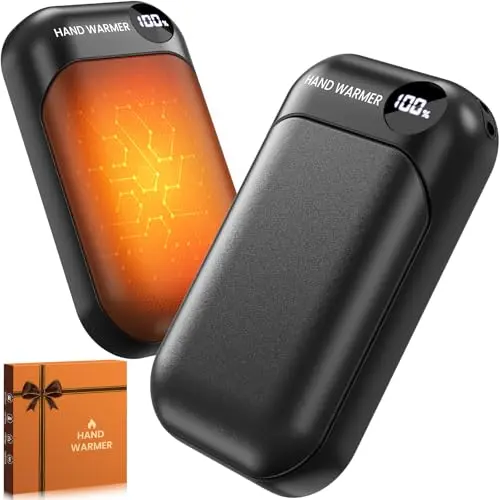 Handwärmer 2-in-1 Elektrisch, Tragbarer 6000mAh Taschenwärmer mit LED-Anzeige, Schnelles Heizen für Outdoor-Sport & Camping