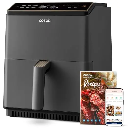 COSORI Dual Blaze Airfryer - Smart Heißluftfritteuse 6,4L - 11-in-1 Funktionen - Grau