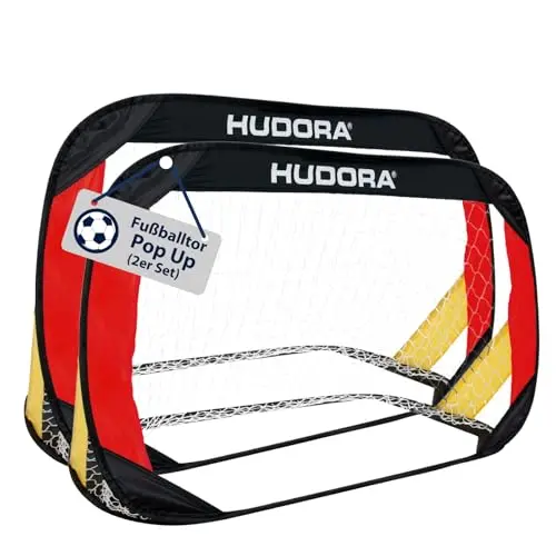 HUDORA Pop Up-Fußballtor 2er Set – Faltbare Garten- & Strand-Tore mit Tragetasche
