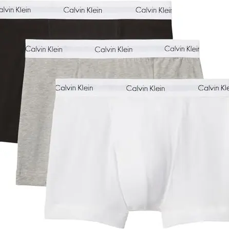 Calvin Klein Herren 3er Pack Boxershorts Trunks, Mehrfarben (Black/White/Grey Heather), L