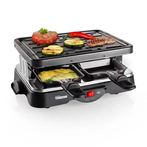 Tristar Raclette-Grill für 4 Personen mit 4 Pfännchen, 500 Watt
