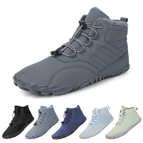 Deedlite Winter Barfußschuhe Damen, Wasserdichte Outdoor Winterschuhe für kalte Tage