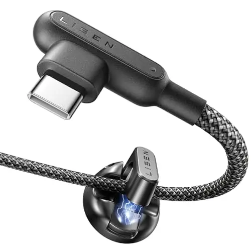 LISEN USB C Kabel 100W mit Kabelmanager, 2M PD 3.1 Schnellladegerät für iPhone, iPad, Samsung, Xiaomi und Huawei