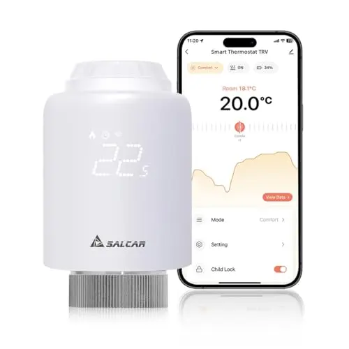 SALCAR Smartes Heizkörperthermostat TRV603 - WiFi Heizungssteuerung, kompatibel mit Alexa & Google Assistant