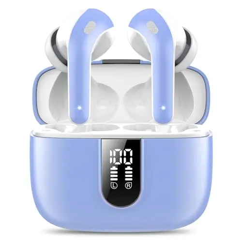 Bluetooth In-Ear Kopfhörer kabellos, 50h Akku, Noise Cancelling, IPX10, Blau, 2024 Modell