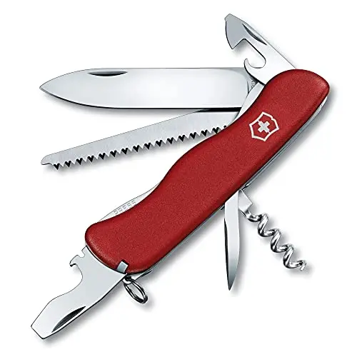Victorinox Schweizer Taschenmesser Forester, Multitool mit 12 Funktionen, Rot