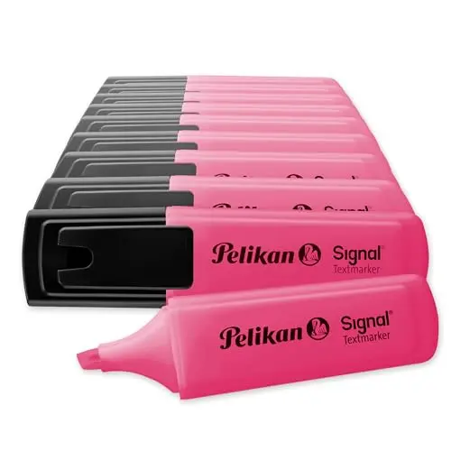 Pelikan Textmarker Signal, Leucht-Pink, 10 Stück, Keilspitze