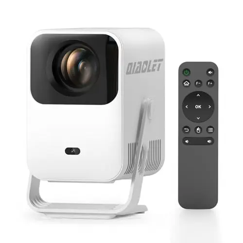QIAOLET Mini Beamer 4K Full HD, 270° Drehung, Autofokus, WiFi 6 & Bluetooth, Smart Projektor für Heim/Outdoor
