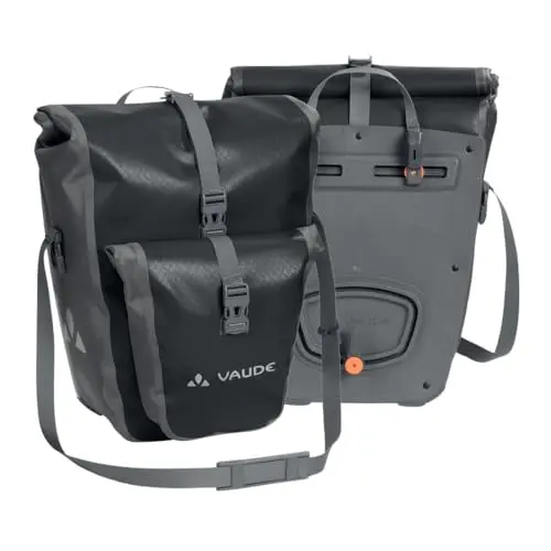 VAUDE Aqua Back Plus Fahrradtaschen für Gepäckträger - 2 wasserdichte Hinterradtaschen, 51 Liter Gesamtvolumen, Made in Germany