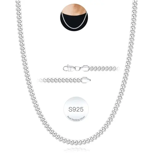 Rajputana Silberkette für Herren - 3mm Kubanische Kette, 24 Zoll, Robuster Schmuck