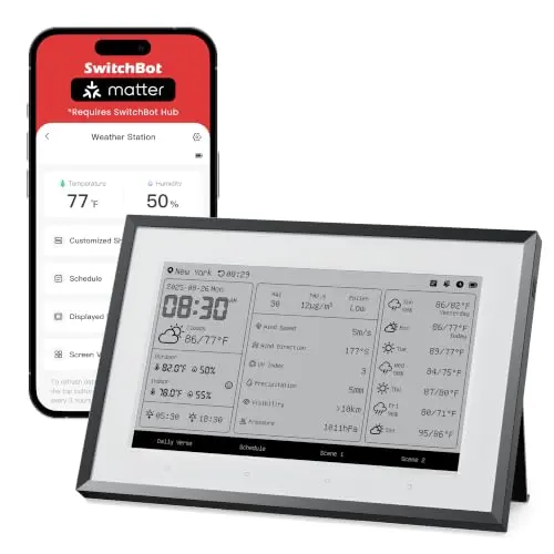 SwitchBot E-Ink Home Dashboard, WLAN-Wetterstation mit Familienkalender