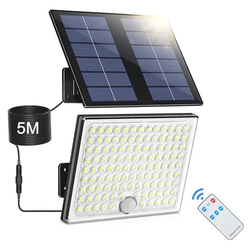 Solarlampen für Garten und Außen mit Fernbedienung und Bewegungsmelder, wasserdicht