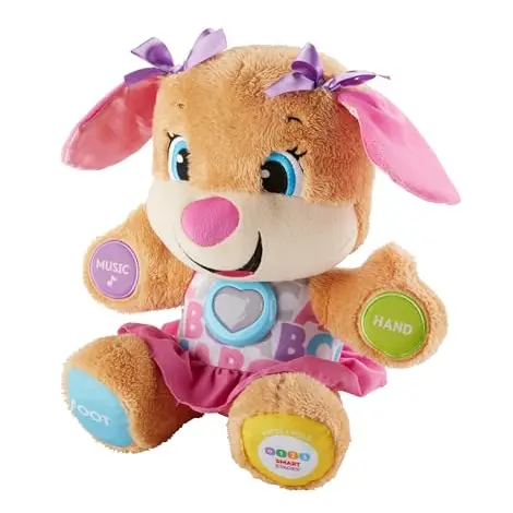 Fisher-Price Lernspaß Hundefreundin – Interaktives, sprechendes Kuscheltier für Babys ab 6 Monaten
