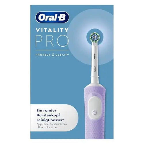 Oral-B Vitality Pro Elektrische Zahnbürste, 3 Modi, inklusive Aufsteckbürste, Designed by Braun, Lila