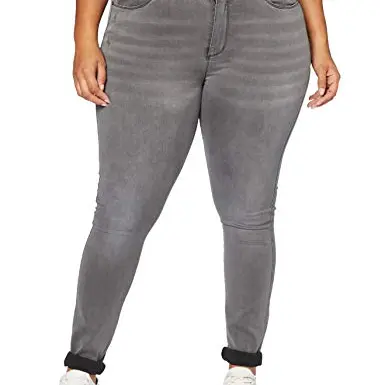 Only Carmakoma Damen Jeans Caraugusta Life, Dunkelgrau, Größe 44W/32L