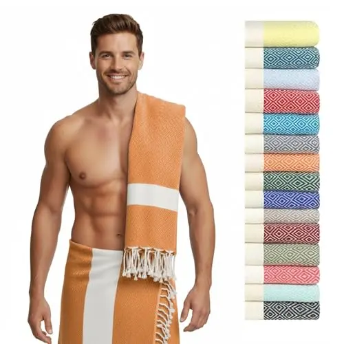 Saunahandtuch XL 100x200 cm aus Baumwolle - ideal für Sauna, Strand und Hamam - leicht und platzsparend