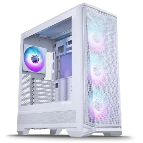 PHANTEKS Eclipse G400A Midi Tower Weiß – PC Gehäuse mit D-RGB-Lüftern und Tempered Glass