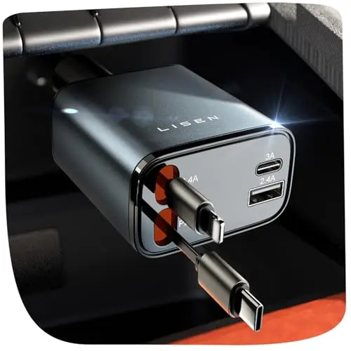 LISEN 4 in 1 Zigarettenanzünder USB C, 69W Auto Ladegerät, Personalisierte Geschenke für Männer und Frauen, BMW Auto Zubehör