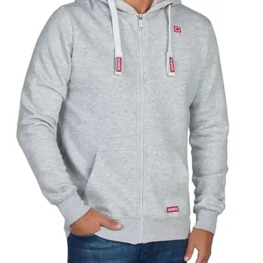 riverso Herren Sweatjacke mit Kapuze Grau, Größe S