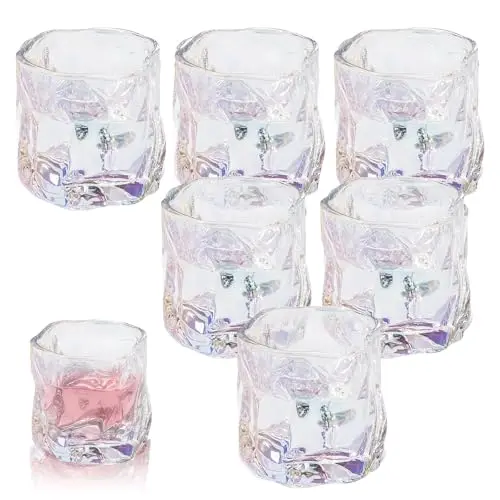 Yunlaishaocer Whisky Gläser Set, 6 Stück Kristall Whiskeygläser, 200ml, für Cocktails, Säfte und Limonade