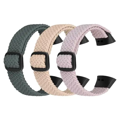 Ecogbd Elastisches Nylon Ersatzarmband für Fitbit Charge 3/4, 4 SE & 3 SE, Weiches, verstellbar & atmungsaktiv für Damen & Herren