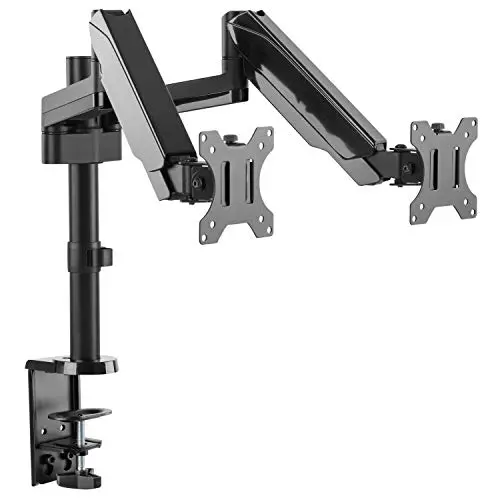 RICOO Gasdruckfeder Monitor Halterung für 17-32 Zoll, Tischhalterung für 2 Monitore, TS3911