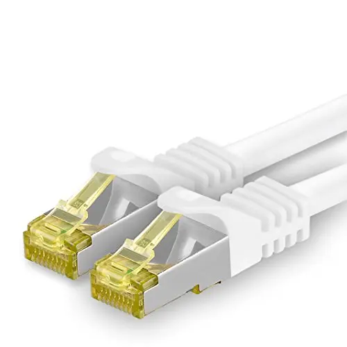 1aTTack.de Cat.7 Netzwerkkabel 25m Weiß, 10 Gb/s, Patchkabel, Rj45 Stecker