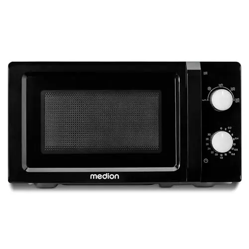 MEDION Mikrowelle 20L, 700W - kompakt, mit 5 Stufen, Auftaufunktion & Timer (MD11475) - schwarz