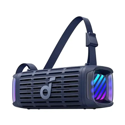 Soundcore Boom 3i – Robuster Bluetooth Lautsprecher, wasserdicht, 50W Bass, 16h Akku, Lichtshow, ideal für Outdoor-Aktivitäten