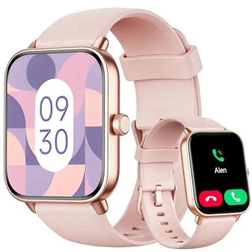 Damen-Smartwatch 1,85" mit Herzfrequenz, SpO2, Fitness- & Schlafmonitor, wasserdicht, mit Telefonfunktion, 100+ Sportmodi für iOS & Android