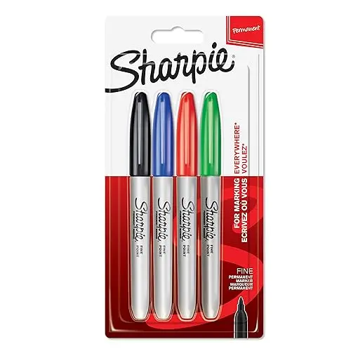 SHARPIE Permanent Marker Set | Feine Spitze | 4 Wasserfeste Stifte in gemischten Farben