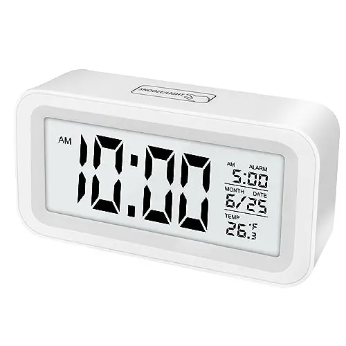 LWMTT Digitaler Wecker mit LED Anzeige, Temperaturanzeige und einstellbarer Wecklautstärke für Schlafzimmer