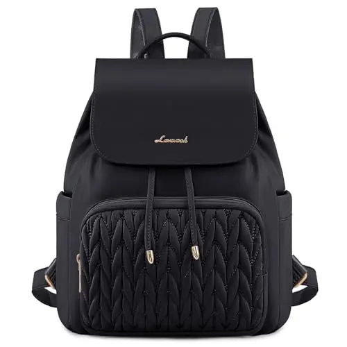 LOVEVOOK Damen Rucksack Klein, Eleganter Wasserdichter Cityrucksack für Freizeit und Reisen, Schwarz