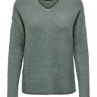 ONLY Damen ONLCAMILLA V-Neck Strickpullover, Laurel Wreath, Größe S