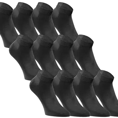JACK & JONES Sneaker Socken 12er Set für Herren und Damen - Schwarz, Größe 39-42
