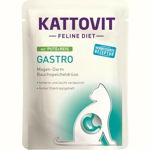 Kattovit Gastro Nassfutter mit Pute und Reis für Katzen, 12 x 85g