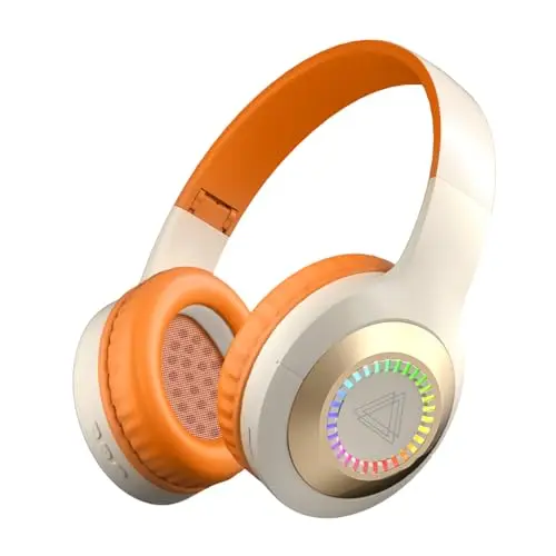 MUARRON Kabellose Bluetooth Kopfhörer mit bunten Lichtern und integriertem Mikrofon (kaki)