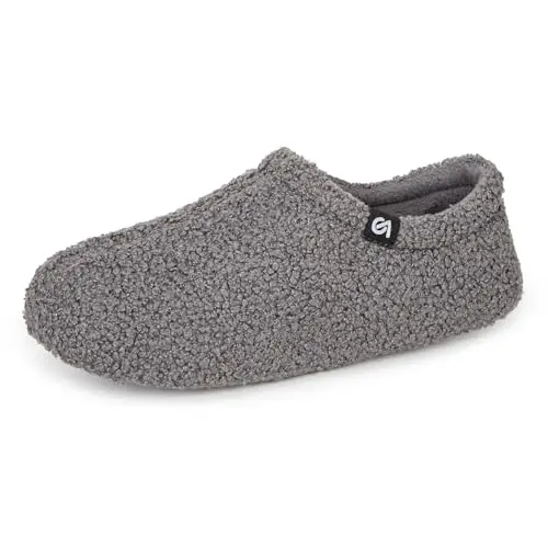 VeraCosy Damen Hausschuhe aus Memory Foam, Antirutsch, Grau, 38/39 EU