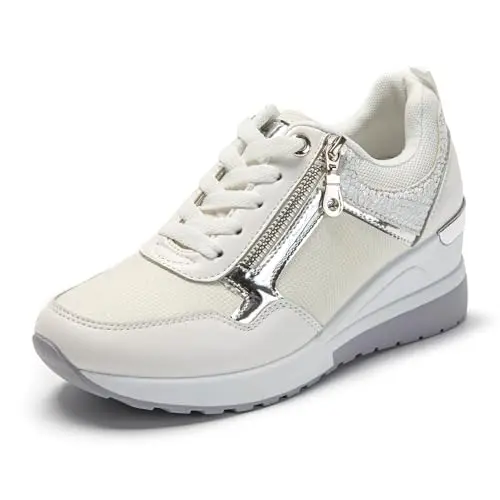 JOMIX Damen Sneakers - Weiße Sport- und Freizeitschuhe, Leicht und Rutschfest (Größe 40 EU)