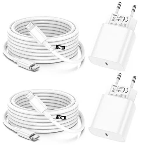 iPhone Ladekabel 2er-Pack USB-C auf Lightning 2M & 3M für iPhone 14 13 12 11 Pro Max XS XR X 8 7 6 Plus 5 & iPad