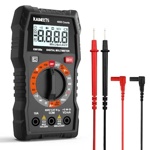 KAIWEETS KM100s Digital Multimeter für AC/DC Spannung, Strom, Durchgang, Widerstand, Diode