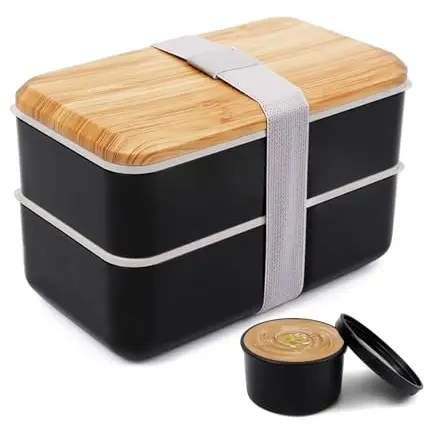 Bixury Bento Box 1400ml für Erwachsene und Kinder – Lunchbox mit Fächern und Besteck