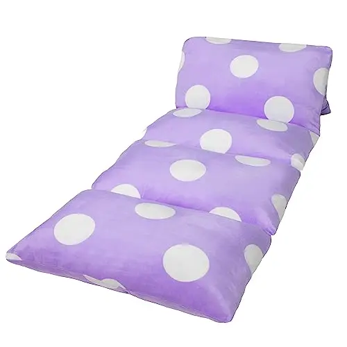 Butterfly Craze Bodenkissen Abdeckung, gemütlicher Lounger für Kinder und Erwachsene, lila Polka Dot
