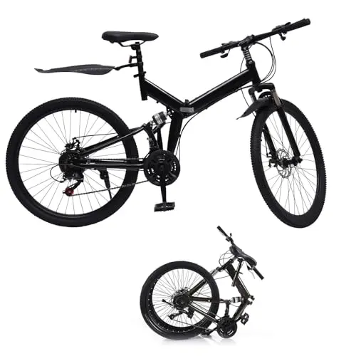 BJTDLLX 26 Zoll Faltrad 21-Gang Klapprad für Herren, Damen, Mädchen und Jungen