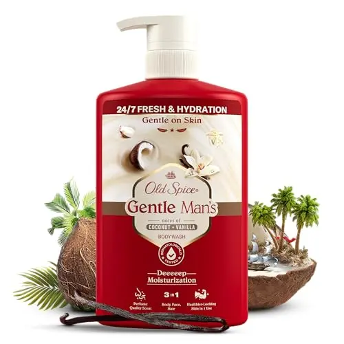 Old Spice Super Coconut + Vanilla 3-in-1 Duschgel & Shampoo für Männer, 800ml – Frische, Hydration, sanft zur Haut