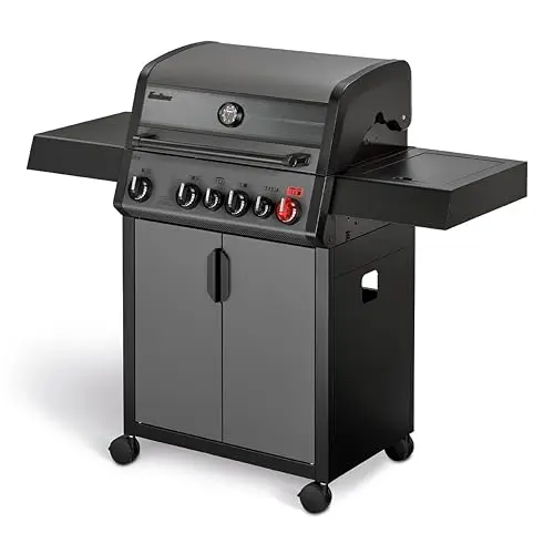 Enders Gasgrill Hyde 4 SIKR Turbo - 4-Brenner Edelstahl für kraftvolles Grillen mit Turbo Zone und Seitenkocher
