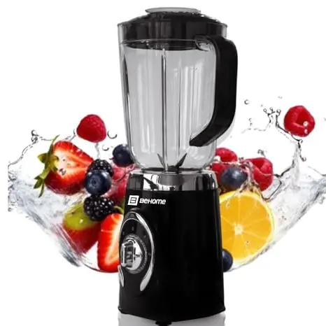 BEHOME Standmixer 1,25L - Hochleistungsgerät mit 500W, 3 Geschwindigkeiten und LED-Licht für Smoothies und Babynahrung