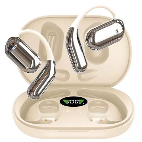 EUQQ Open Ear Bluetooth Kopfhörer, Kabellos, 50 Std HiFi, IP7 Wasserdicht, Khaki